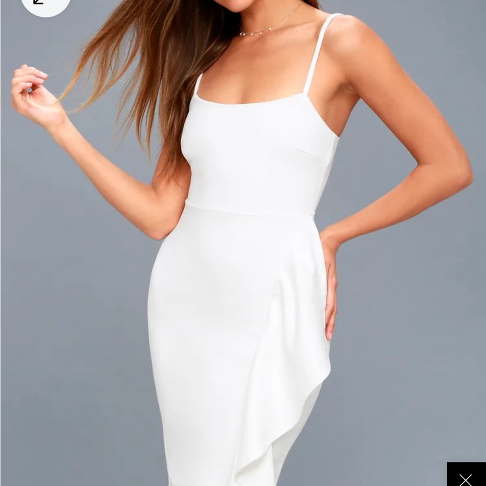 Adelaide White Ruffled Bodycon‎ Dress - Lulus